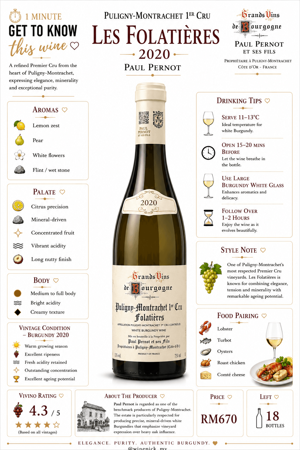 Paul Pernot Puligny-Montrachet 1er Cru "Les Folatières"